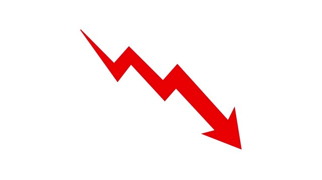 Downtrend arrow animation video market decline loss