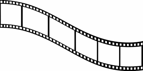 Fototapeta premium A black and white illustration of a classic film strip ribbon