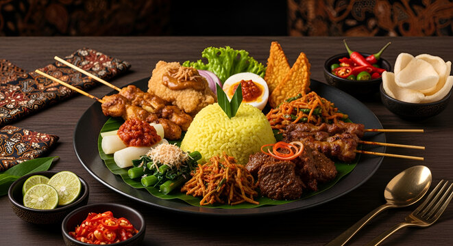 Delicious Indonesian nasi goreng meal.