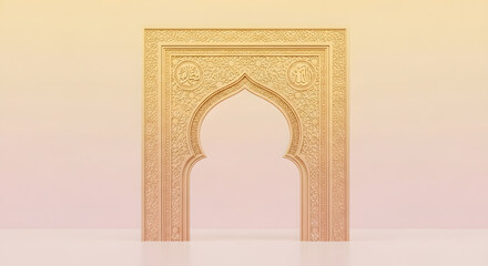 Fototapeta premium Intricate moorish archway a detailed view of islamic architecture and design