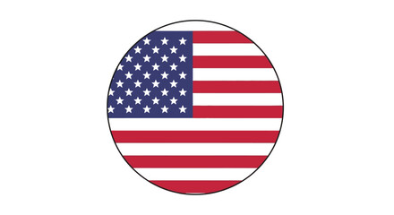Fototapeta premium United States of America flag icon in a circle representing patriotism and national pride