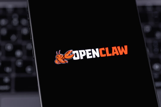 OpenClaw logo on a screen mobile smartphone iPhone closeup. OpenClaw is an open-source autonomous AI agent. Batumi, Georgia - March 19, 2026