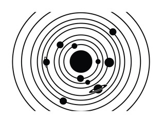 Solar System Vector Illustration, Celestial Orbits, Planetary Model, Space Exploration Graphics, Educational Astronomy Art © Mahmud