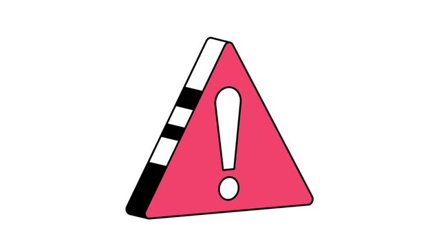 Red warning triangle with exclamation mark, graphic symbol for attention and caution