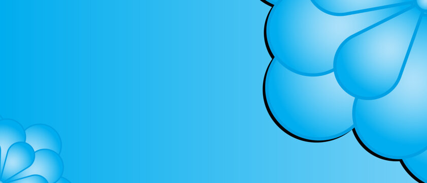 Banner or social media background with a special part of the Manjella design on a sky blue shadow background