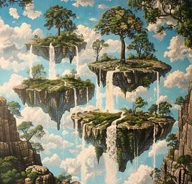 Ethereal Cascades of the Skyland