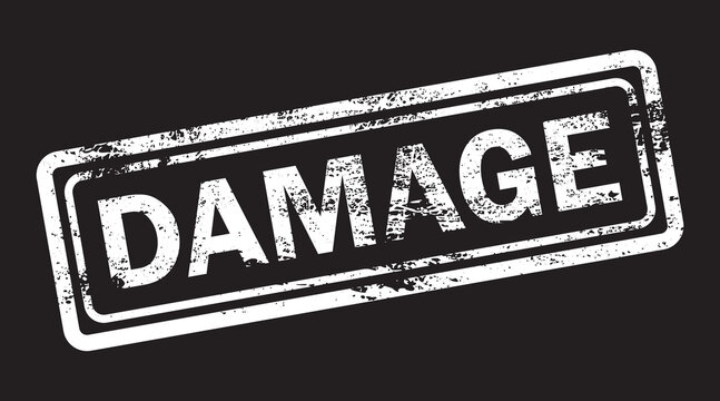 A white grungy damage stamp