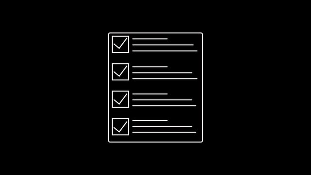 A Detailed Clipboard Checklist Illustration Featuring Multiple Check marks and Lines Representing Tasks on a White Background