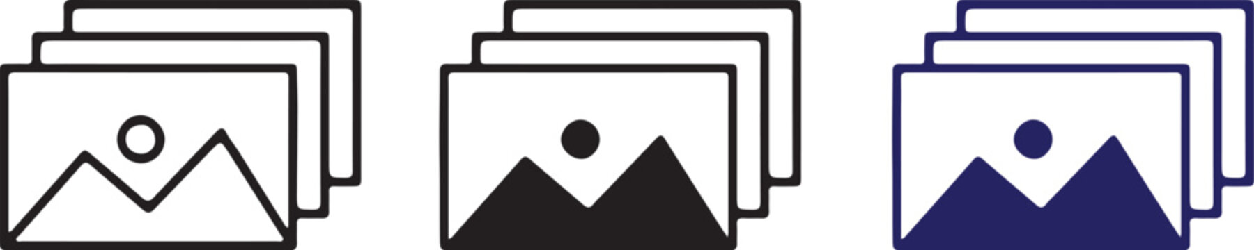 galley picture black bule icon set vector illustration design collection 