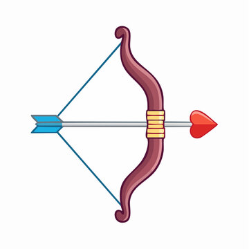 Cupid's Bow and Arrow with Heart Arrowhead