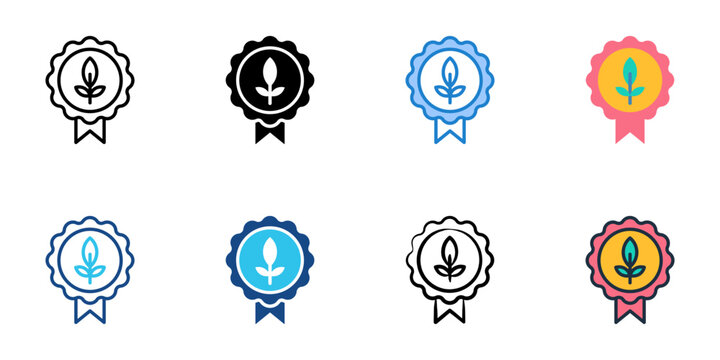 Environmental branding icons set multiple style collection. Editable stroke 
