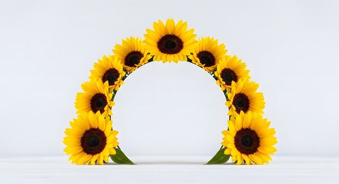 Vibrant Arch Frame Made of Sunflowers for Decorative Design