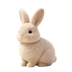 Obraz premium [Transparent Background PNG]Cute Fluffy White Plush Bunny Rabbit