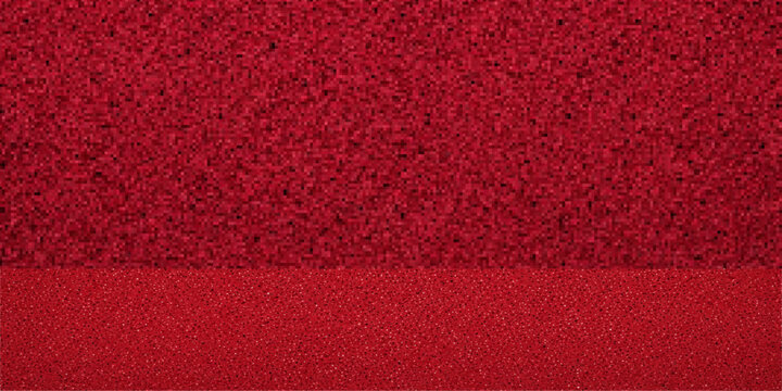 A seamless red knitted wool textile background featuring a rough carpet texture and soft fabric material for a festive Christmas wallpaper backdrop