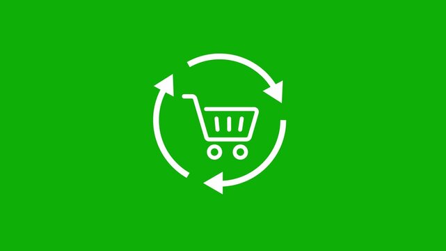 Shopping cart loop animation video 