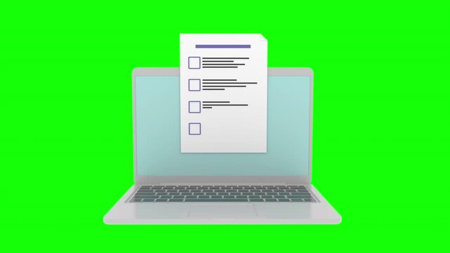 white document paper with a list of checkmarks and x marks indicating errors or incorrect tasks concept icon 3d animation with alpha channel