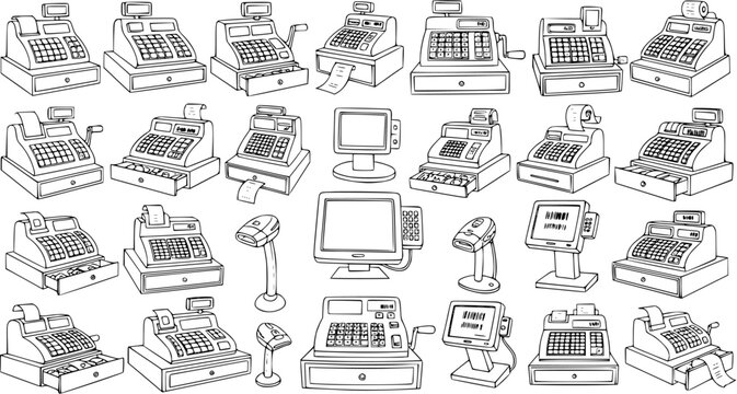 Vintage and Modern Cash Register and Point of Sale Systems Collection