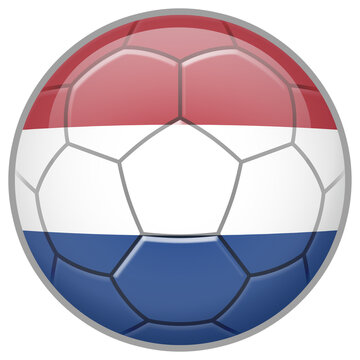 Netherlands Soccer Ball. Football Concept. National Team Flag. PNG illustration isolated on transparent background.	