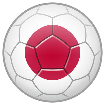 Japan Soccer Ball. Football Concept. National Team Flag. PNG illustration isolated on transparent background.	