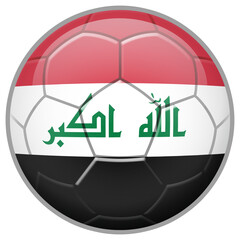 Obraz premium Iraq Soccer Ball. Football Concept. National Team Flag. PNG illustration isolated on transparent background. 