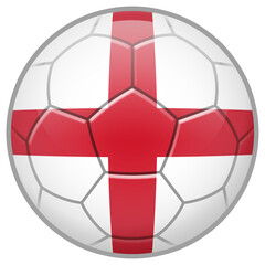 Fototapeta premium England Soccer Ball. Football Concept. National Team Flag. PNG illustration isolated on transparent background. 