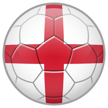 England Soccer Ball. Football Concept. National Team Flag. PNG illustration isolated on transparent background.	