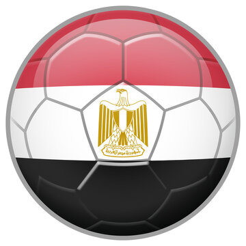 Egypt Soccer Ball. Football Concept. National Team Flag. PNG illustration isolated on transparent background.	