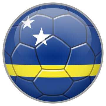 Cura&ccedil;ao Soccer Ball. Football Concept. National Team Flag. PNG illustration isolated on transparent background.	