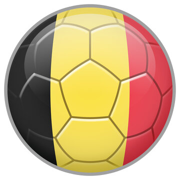 Belgium Soccer Ball. Football Concept. National Team Flag. PNG illustration isolated on transparent background.	