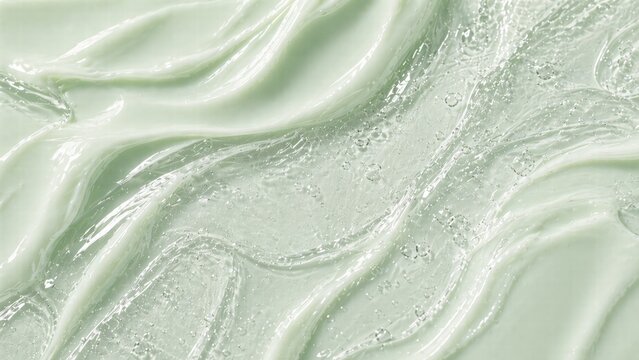 Fresh Mint Cream And Clear Gel Macro Texture Background For Botanical Skincare Design