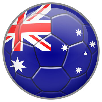 Australia Soccer Ball. Football Concept. National Team Flag. PNG illustration isolated on transparent background.	