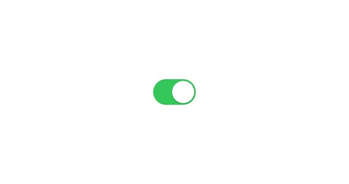 Minimalist iOS style switch toggle animation on white background