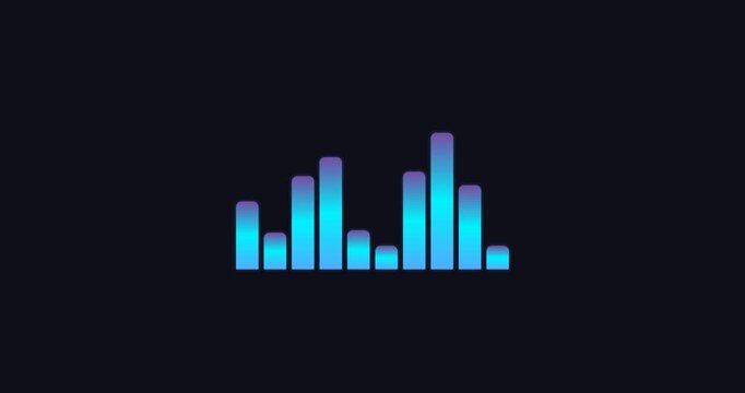 Digital audio equalizer with colorful bars jumping to the music rhythm