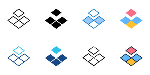 Style tile icons set multiple style collection. Editable stroke   © Gravisio
