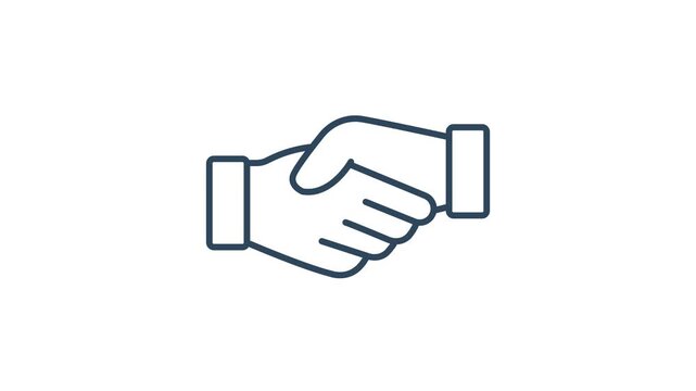 Handshake icon animation. animation icon related to deal, business. Suitable for site web, app, UI, user interfaces, provide visual feedback and more. Alpha channel