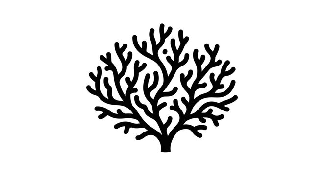 Black Coral Tree Silhouette Graphic.