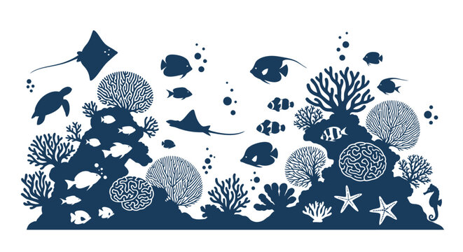 Collection of various sea creatures.