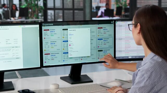 Financial Analyst Reviewing Expense Reports