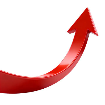 [Transparent Background PNG]Red Upward Arrow Symbol of Growth