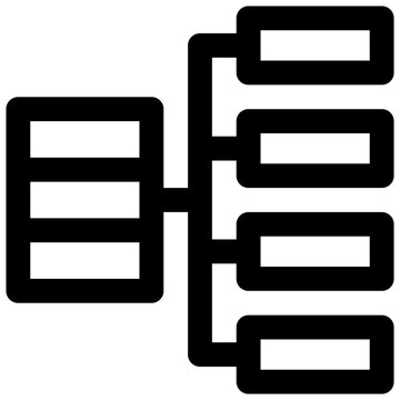 Data mapping. Editable stroke vector icon.