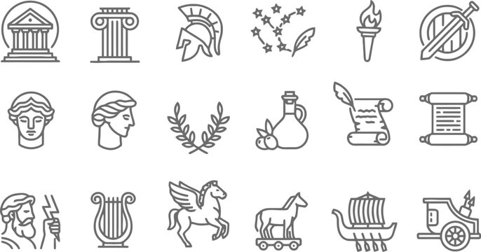 A collection of ancient Greek and Roman symbols