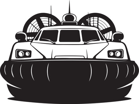 Hovercraft, air cushion vehicle, hover boat, vector illustration