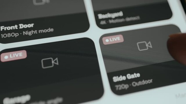 4 live camera feeds for remote monitoring of house on smart home security app