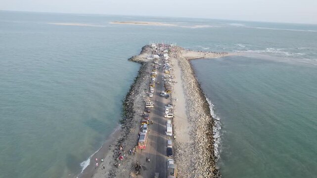 Dramatic Road Ending at Sea in Dhanushkodi Last Village Coastal Landscape India