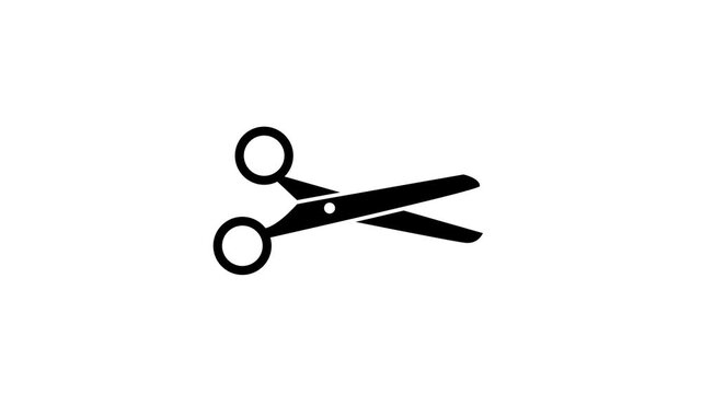 Scissors cutting seamless loop animation. Hairdresser, tailor, craftsmanship concept.