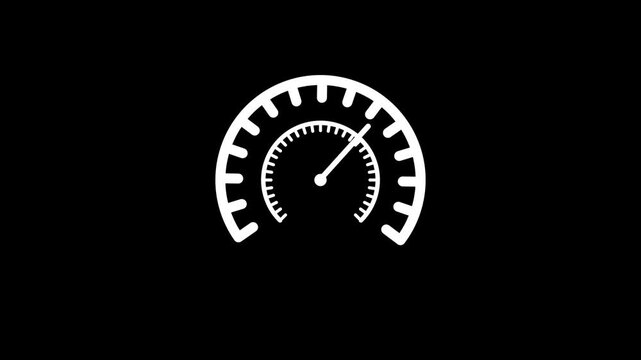 Digital symbol on a car speedometer, speed measurement and performance concept.