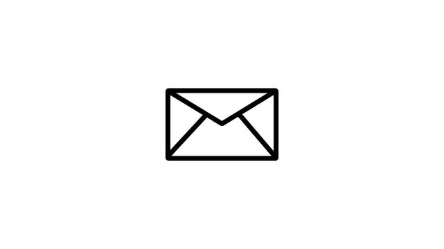 Mail icon isolated on white background, flat design envelope symbol for UI, app and web interface.