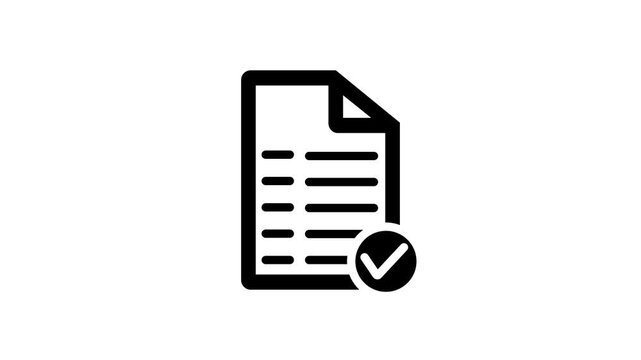 Document icon with checkmark symbolizing verification and successful completion.
