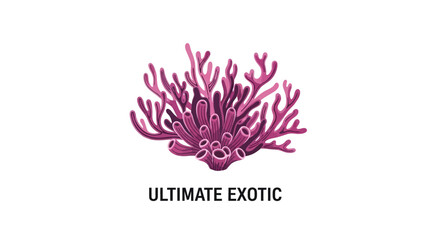 Fototapeta premium Vibrant purple coral reef marine life.