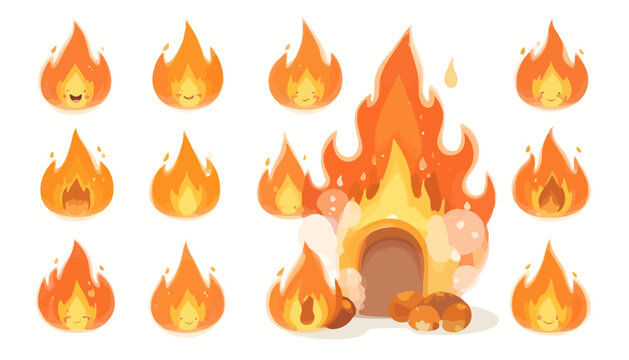 fire in the fireplace vector